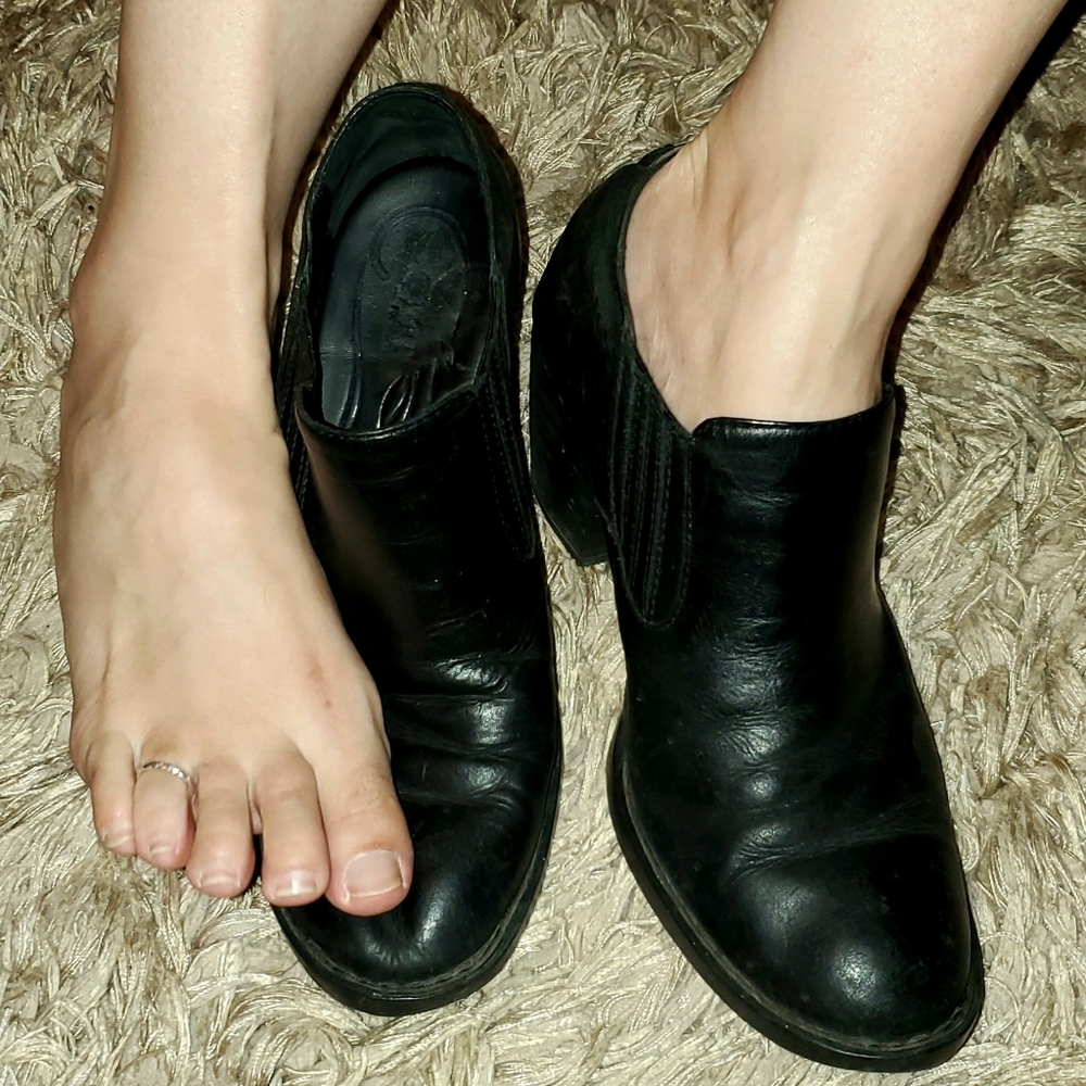 b.o.c. Black Heels -- Well Worn